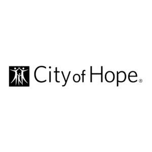 City of Hope logo with a square emblem containing an abstract human figure and star, followed by the text "City of Hope."